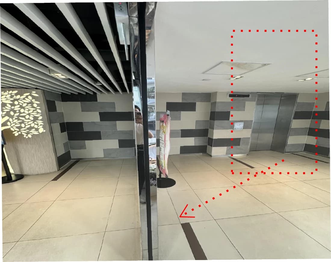 Route photo: Take the lift to 2/F and turn right